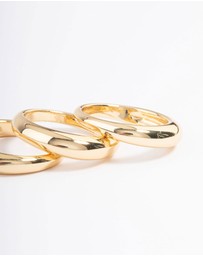 Lovisa - Gold Plated Medium Dome Ring Pack