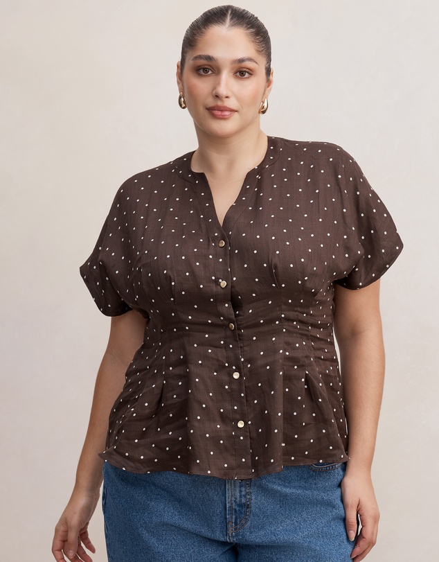 Forever New Curve - Jemma Curve V Neck Blouse