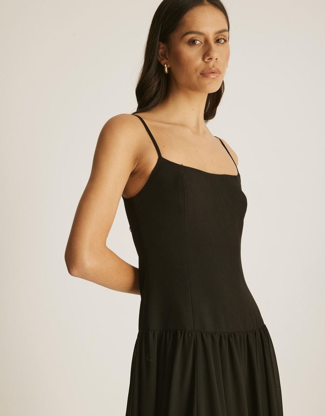 Atmos&Here - Amie Contrast Pleat Skirt Maxi Dress
