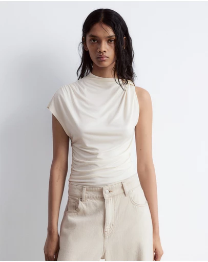 & Other Stories - Ruche Gold-Buckle Top