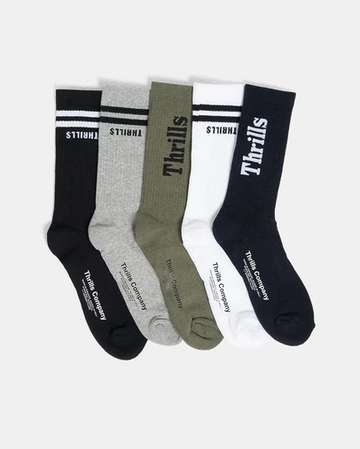Thrills - 5-Pack Minimal Thrills Socks