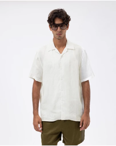AERE - Euro Resort Linen Camp Collar Shirt