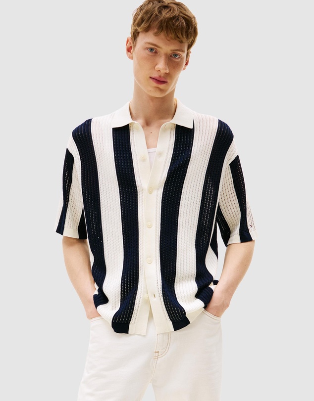 Tommy Hilfiger - Open Knit Polo Button Through