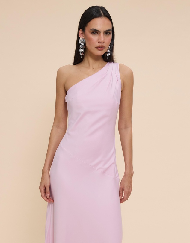 CHANCERY - Hallie Satin One Shoulder Drape Maxi Dress