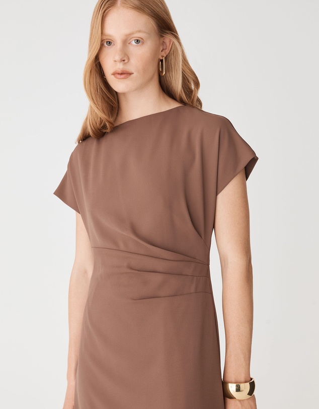 Forcast - Bianca Side Pleat Midi Dress