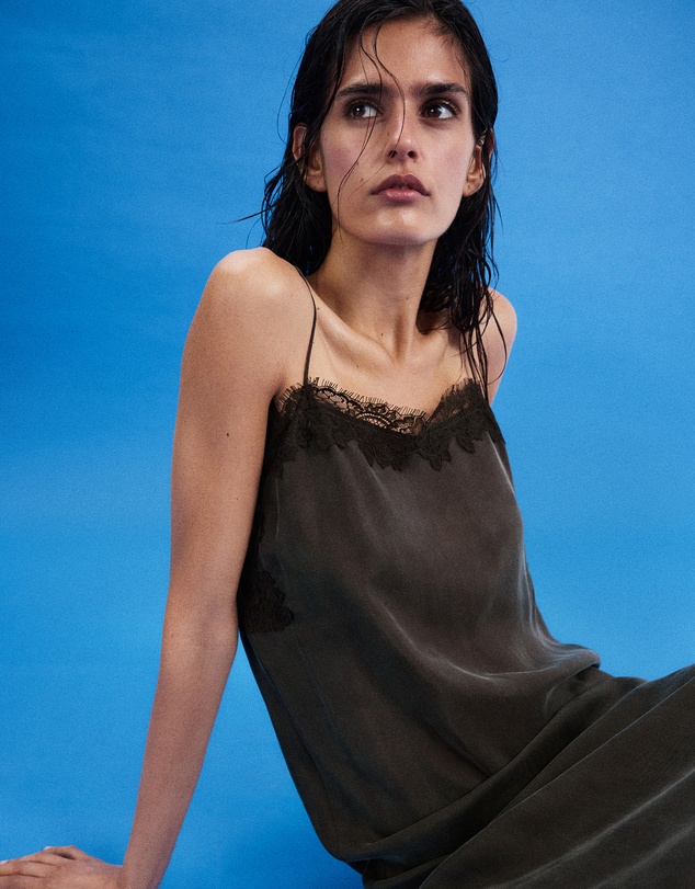 M.N.G - Lace Slip Dress with Side Split