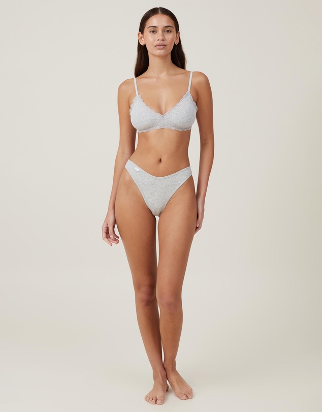 Cotton On Body - Cotton Lace Triangle Padded Bralette