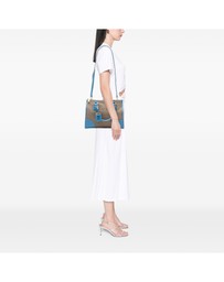 Pre-Loved by Azura Reborn - Pre-Loved Saffiano Trimmed Canvas Canapa Logo Double Zip Satchel
