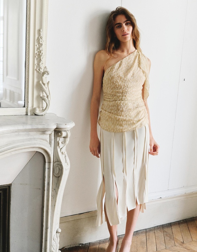 M.N.G - Asymmetric Ruched Top