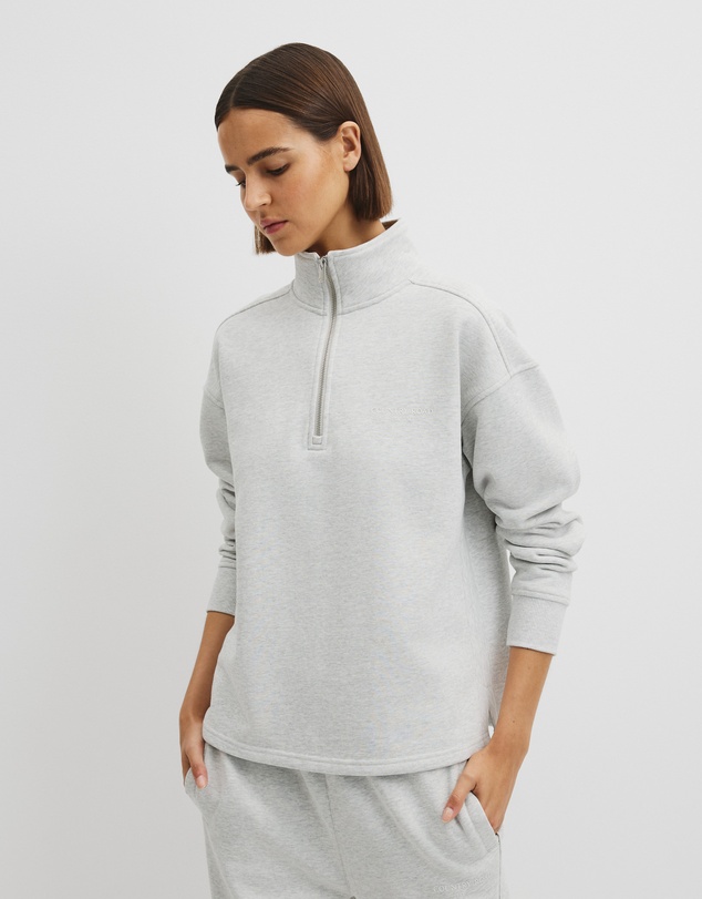 Country Road - Australian Good Earth Cotton Zip Neck Sweat