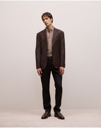 Trenery - Italian Wool Check Blazer in Red Mahogany