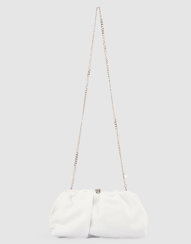 Olga Berg - Queenie Gathered Woven Clutch