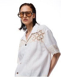 THE TALES - Ravello Linen Crochet Camp Shirt
