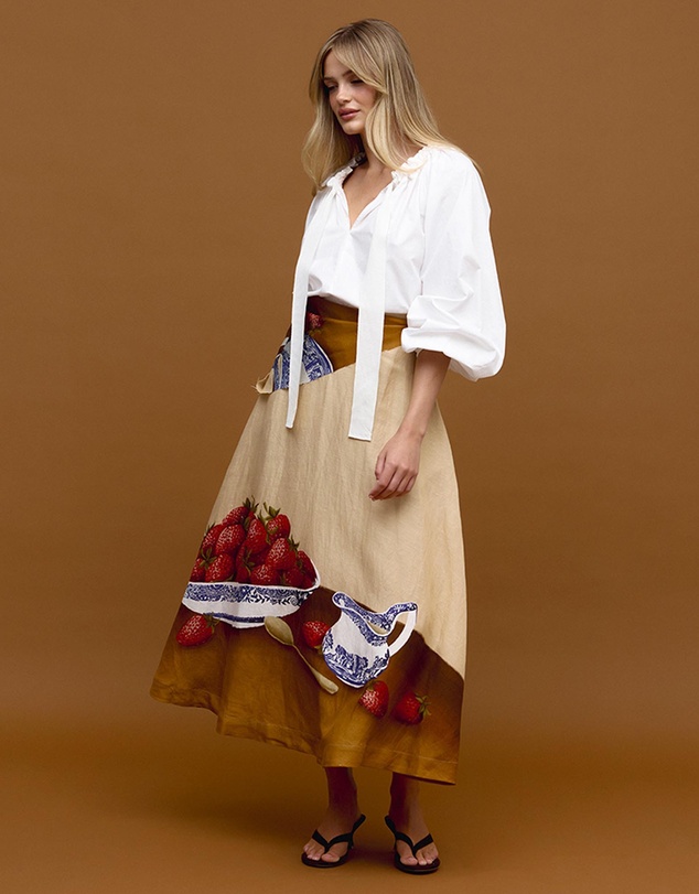 Binny - Strawberries Cream Skirt