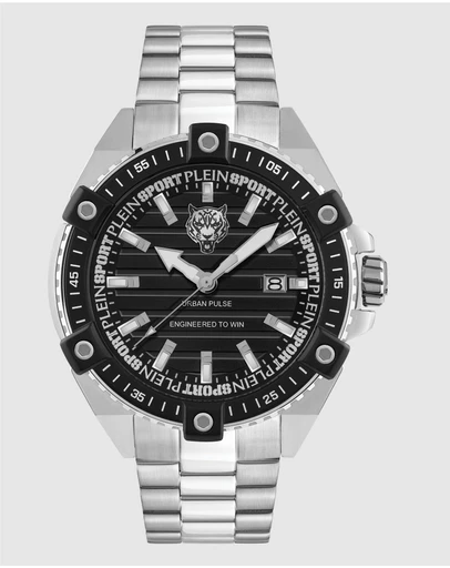 Plein Sport - PLEIN URBAN PULSE 47mm Black dial and Silver-tone strap