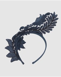 Max Alexander - Navy Lace Crown Headband Fascinator