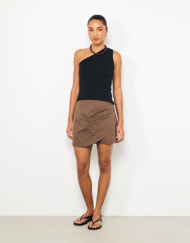AERE - Kiki Poplin Wrap Mini Skirt
