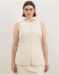 Atmos&Here Curvy - Heidi Linen Longline Vest