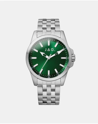 Jag - Ethan Mens Green Dial 41mm Silver Watch