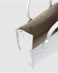 JETT BLACK - Soho Silver Quilted Tote Bag