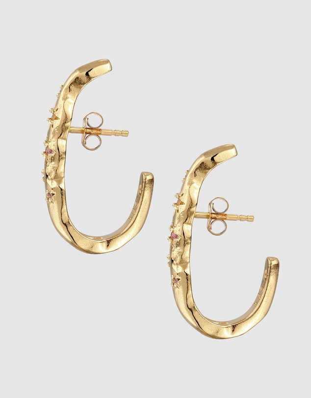Haze & Glory - ICONIC EXCLUSIVE - Celestial Molten Hoop Earrings in Gold-Plated 925 Silver