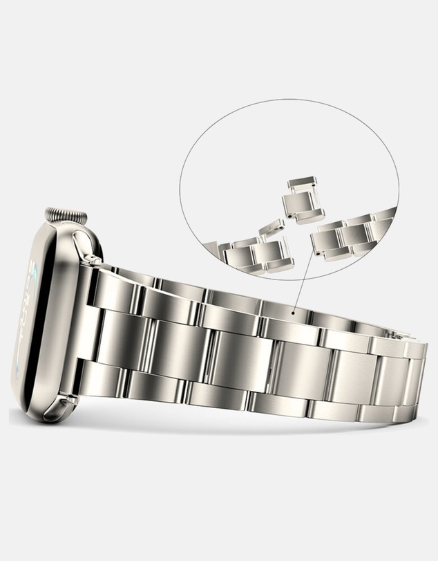 Friendie - Stainless Steel Link Bracelet Band - The Sydney - Apple Watch Compatible