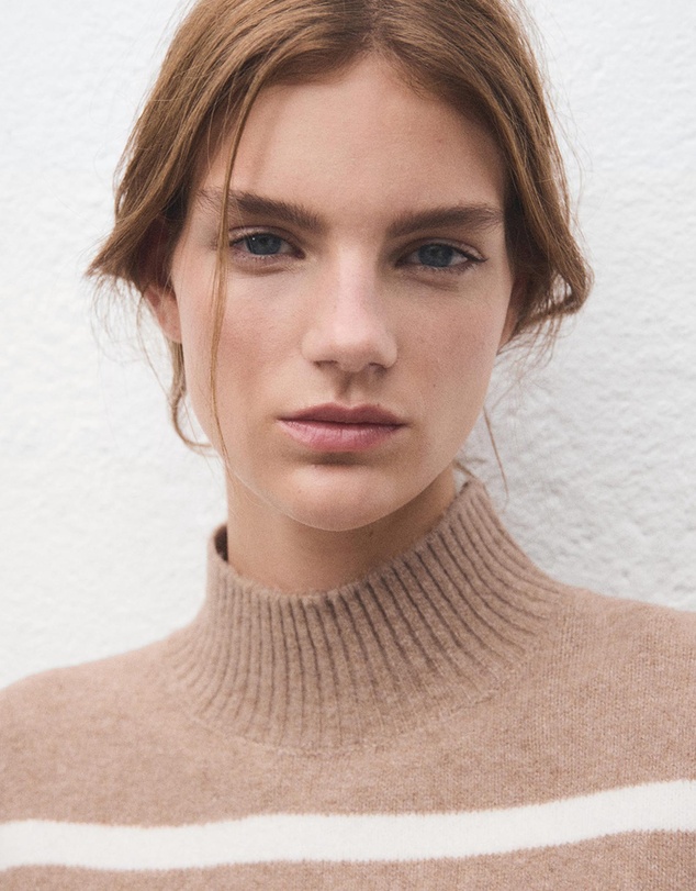 M.N.G - Oversized Striped High-Neck Jumper