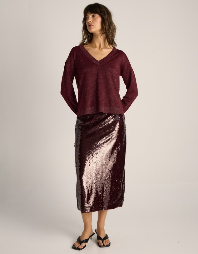 Fate + Becker - Oriane Sparkle V-Neck Knit