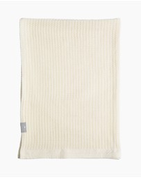 Living Textiles - Cotton Cellular Blanket - Natural White