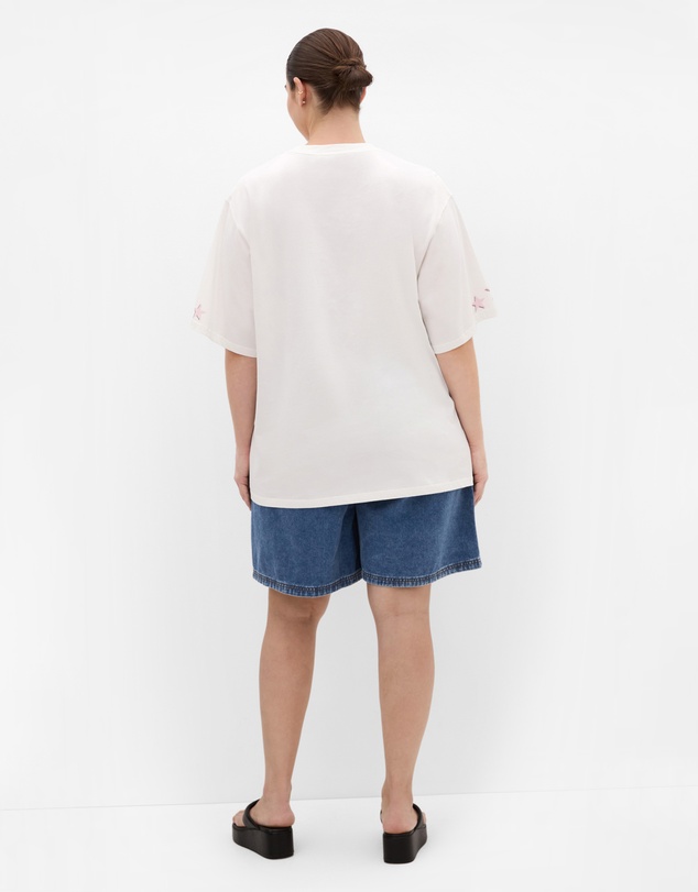 City Chic - Plus size Pony Club Tee - white