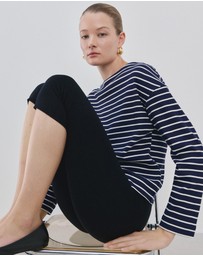 M.N.G - Striped Boat Neck Sweatshirt
