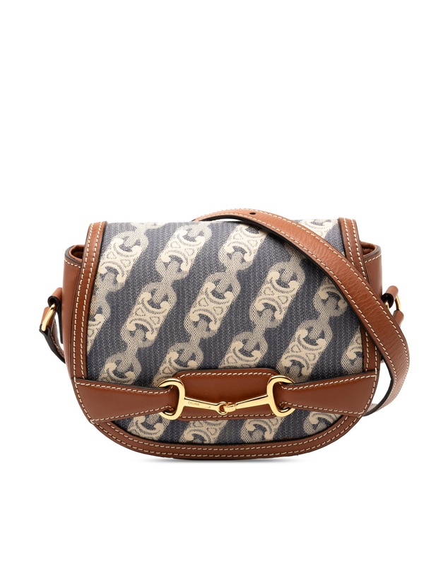 Pre-Loved by Azura Reborn - Pre-Loved Small Maillon Triomphe Jacquard and Calfskin Crecy Crossbody