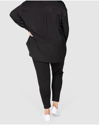 Love Your Wardrobe - Sacha Knit Ponti Wide Waist Pants