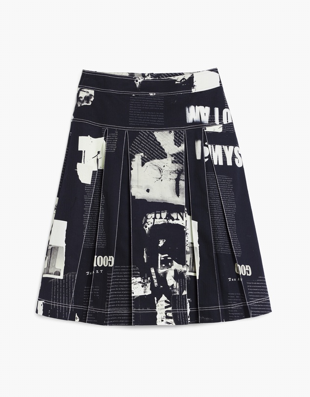Desigual - Midi Skirt With Newspaper Pleats