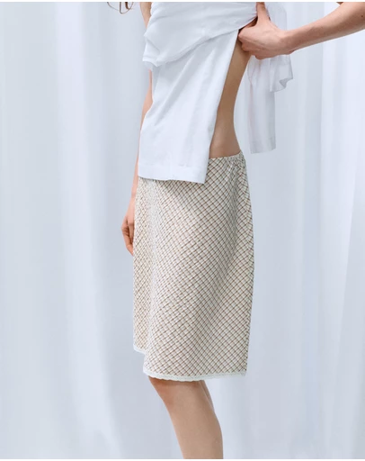 M.N.G - Flowy Check Skirt
