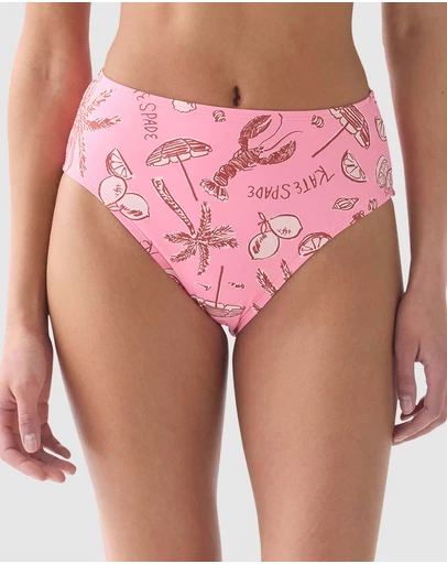 Kate Spade - Beachside High Cut High Waist Bikini Bottom