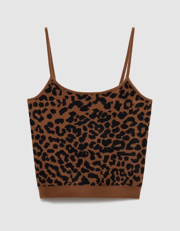 M.N.G - Leopard-Print Knitted Top