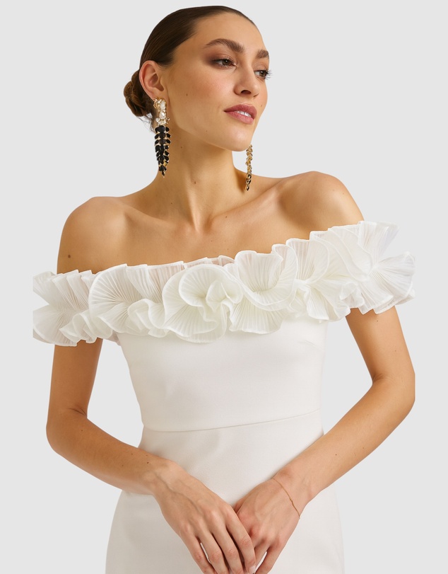 Romance by Honey and Beau - Trevia Frill Neckline Mini Dress