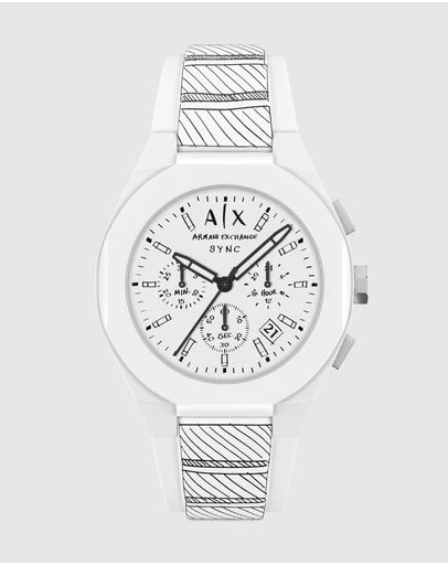Armani Exchange - White Chronograph Watch