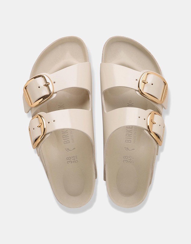 Birkenstock - Arizona Big Buckle Natural Leather Patent Regular - Women's
