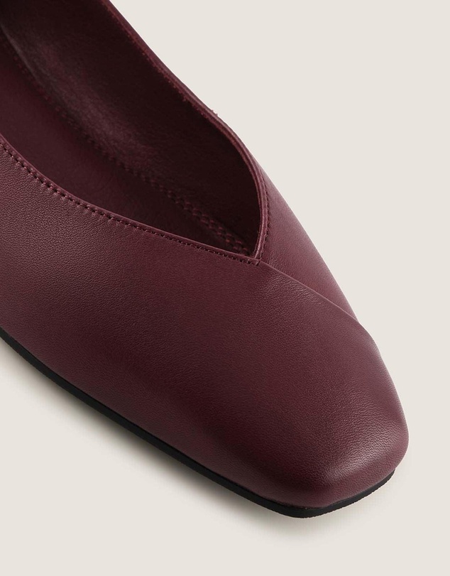 Shelly Shen - Nico Ballet Flats Burgundy Leather