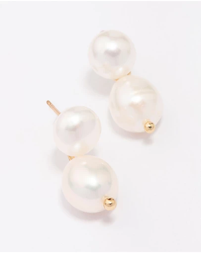 Lovisa - Gold Plated Freshwater Pearl Drop Earrings