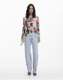 Desigual - Fine postcard sweater