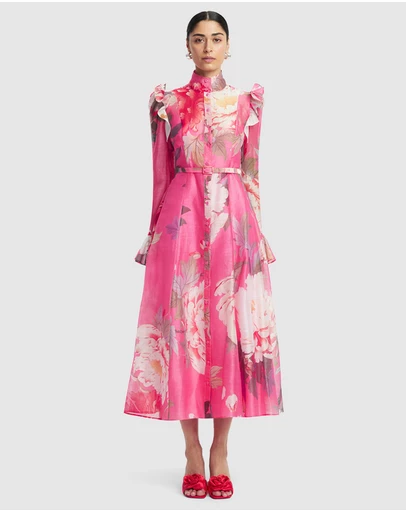 LEO LIN - Katrina Butterfly Sleeve Midi Dress