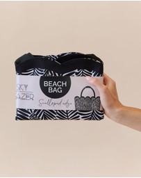 Sky Gazer - Scalloped Edge Beach Bag- Palm Noir