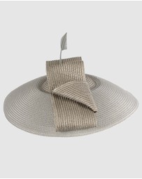 Max Alexander - Saucer Silver Racing Fascinator Hat