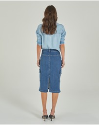 DRICOPER DENIM - Cargo Midi Skirt
