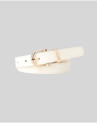 KAJA Clothing - Needle Buckle Belt - White