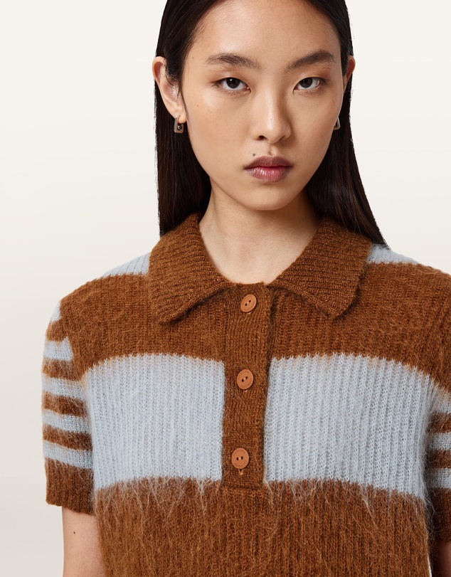 AllSaints - Clem Mohair-Merino Blend Polo Tee