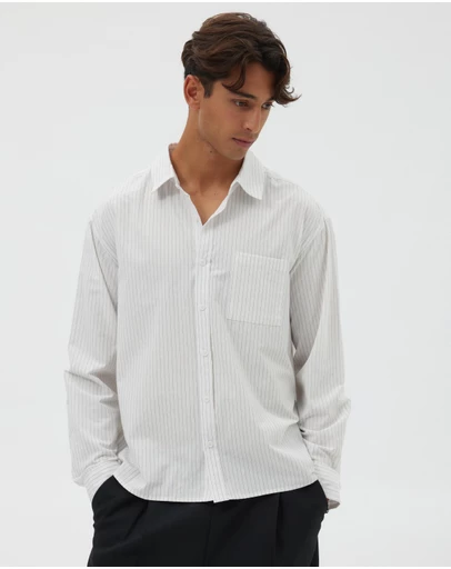 AERE - Echo Stripe Boxy Shirt